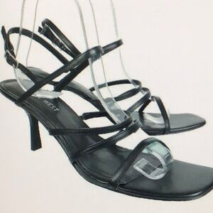 Nine West Niva Slingback Sandal Heels Strap square toe